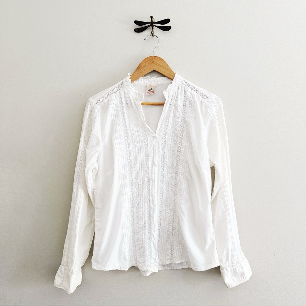 Cotton Cottagecore Lace Detail Peasant Top
